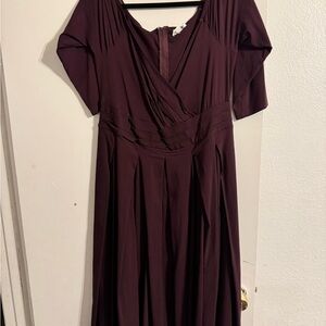 Unique Vintage Deep Purple Midi Dress